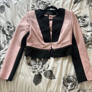 BCBGMaxAzria Two-Tone Pink and Black Suit Jacket